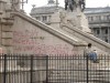 Political grafitti outside the parliament building